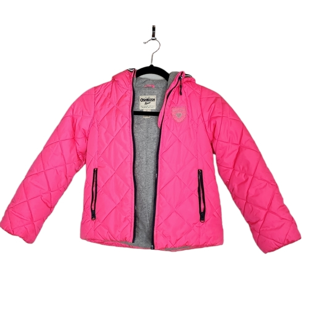 Oshkosh hot pink puffy coat. Girls size 7.